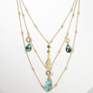 Vanessa Mooney ANNIE MULTICHAIN TURQUOISE NECKLACE